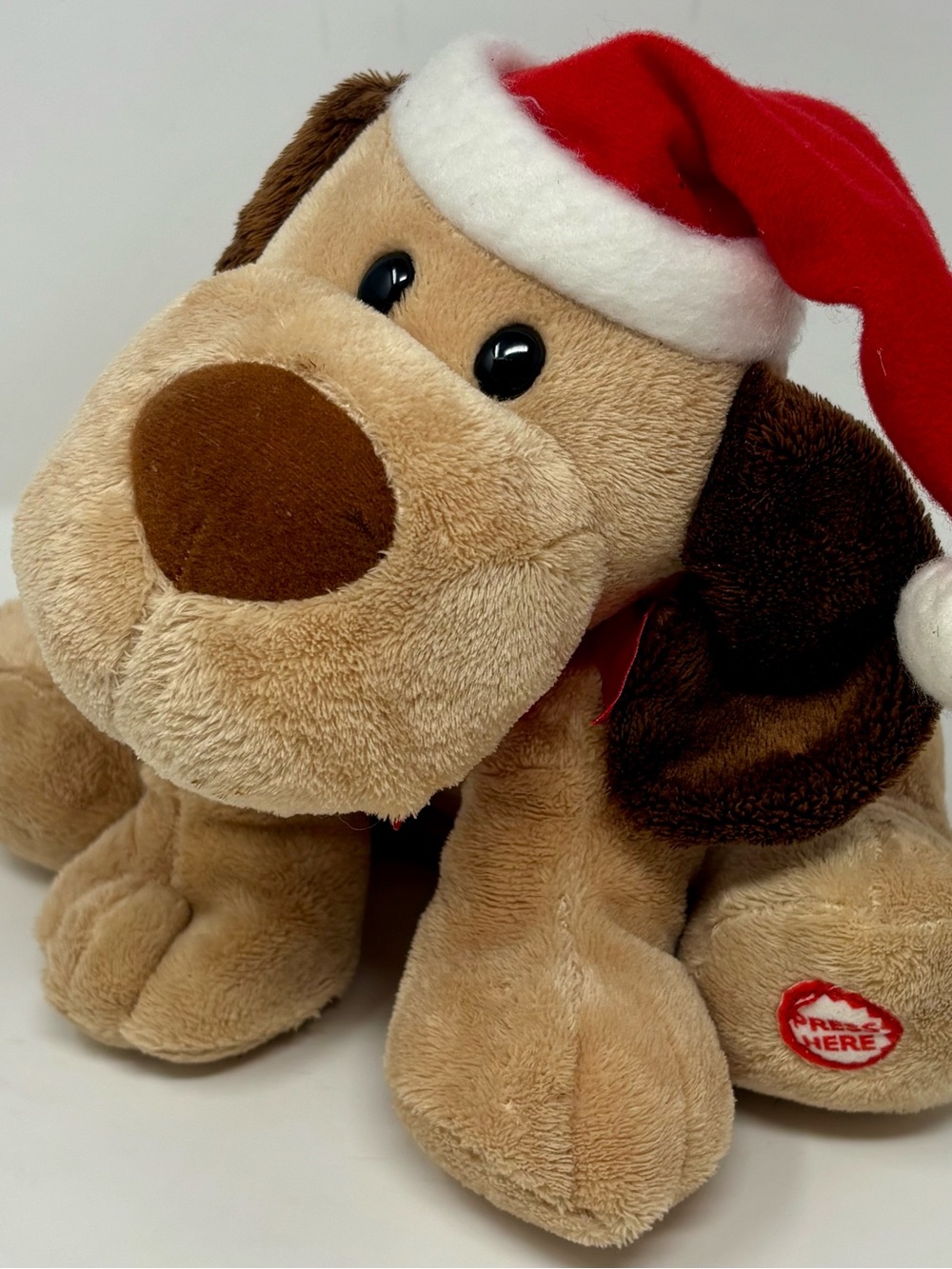Hallmark Jingle Bell Pup Barks Jingle Bells & Tail Wags Christmas Musical Plush
